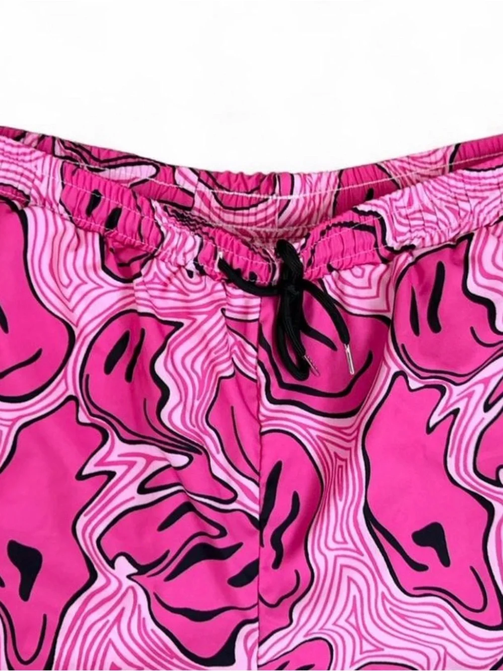 ROMWE  men’s Pink graphic swim trunks size XL
